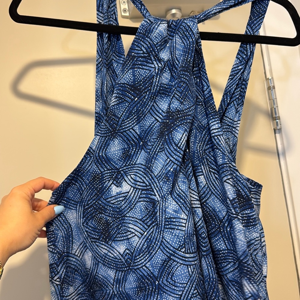 NWOT Reitmans Navy Patterned Halter Dress - Picture 3 of 6